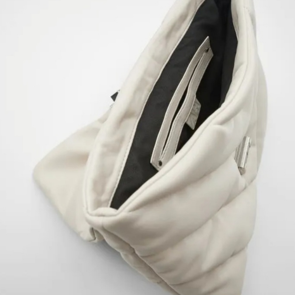 Zara quilted maxi crossbody white bag - Picture 3 of 5